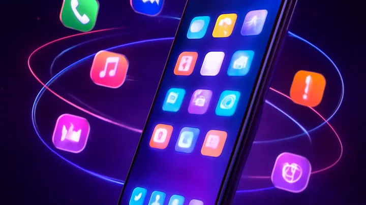 5777BIT COM Sleek smartphone floating in space